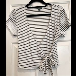 Wild Fable Black and White Crop Top Shirt